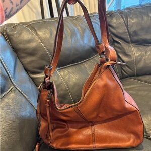 Chic Brown Leather Hobo Bag